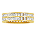Double Row Eternity Band Ring Cubic Zirconia Yellow 14k size 7