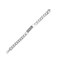 Silver 925 Engravable ID Super Flat Curb 180 Bracelet 6.8mm