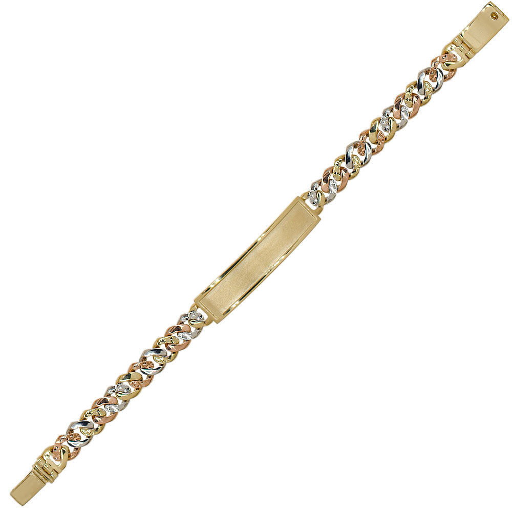 Miami Cuban Links ID Bracelet 6mm Tricolor Gold 14k 6'