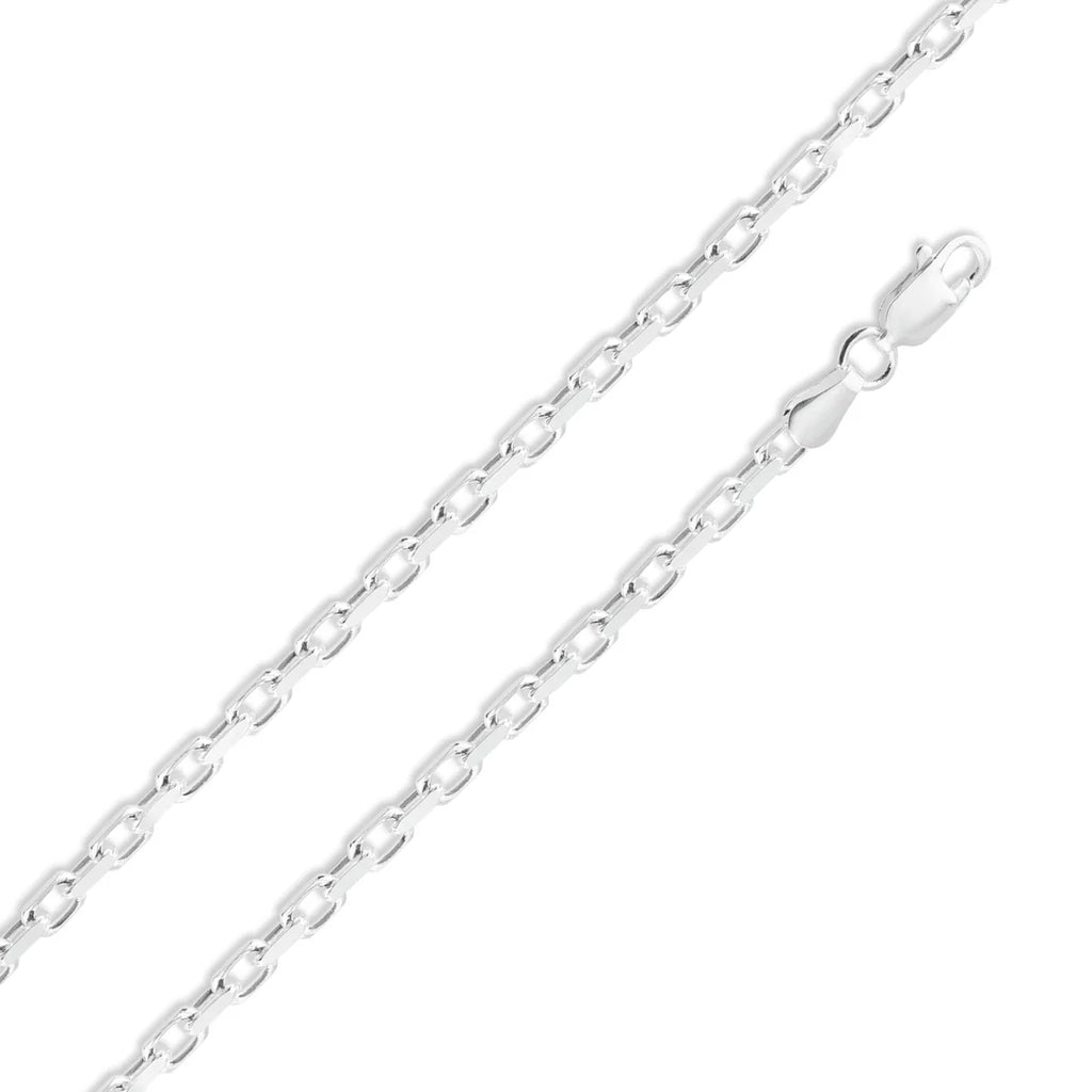 925 Sterling Silver Diamond Cut Forzatina Link 140 Chain 3.8mm