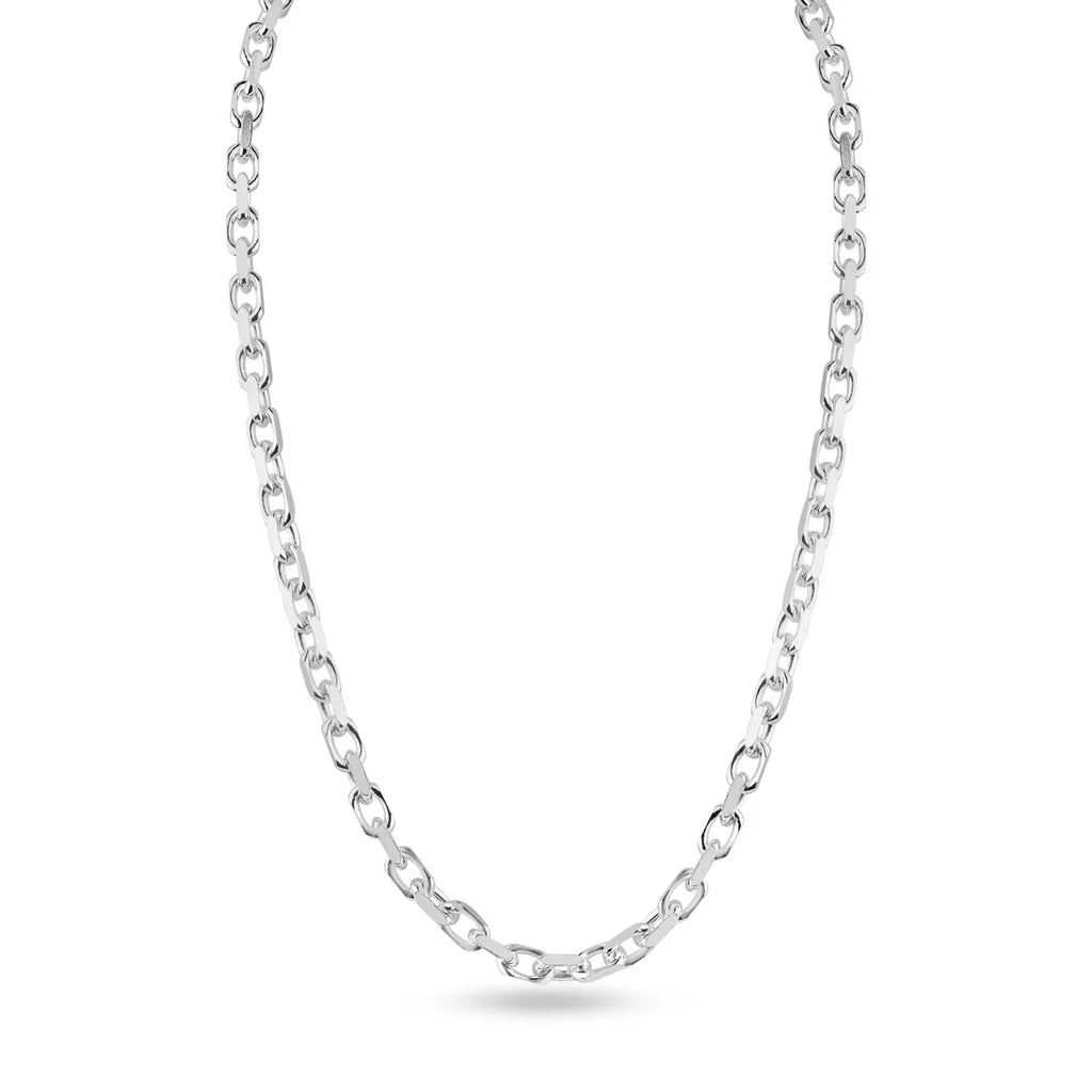 925 Sterling Silver Diamond Cut Forzatina Link 140 Chain 3.8mm