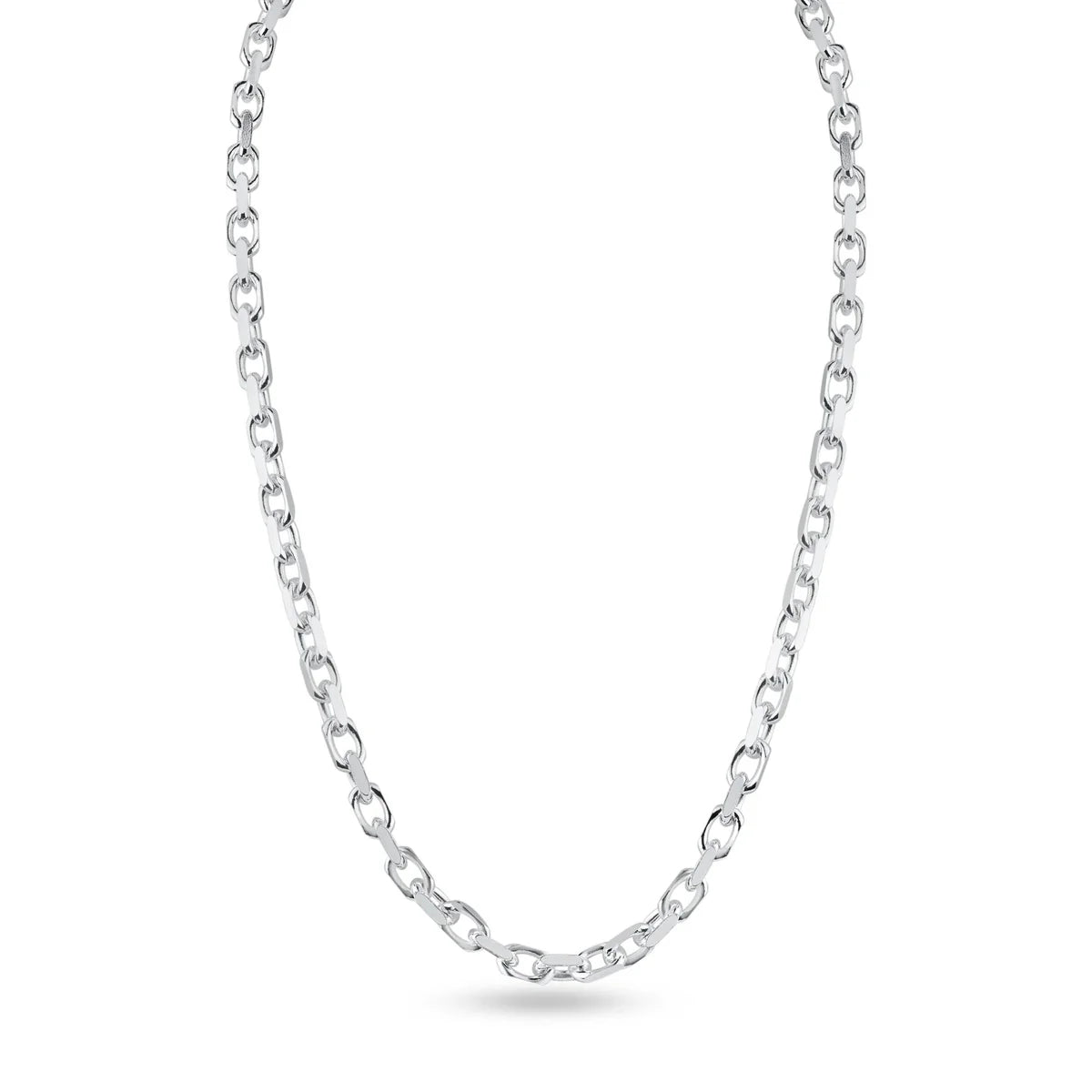 925 Sterling Silver Diamond Cut Forzatina Link 140 Chain 3.8mm