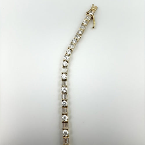 Bugette & Round Cut Bracelet 4mm 7.5' 14K