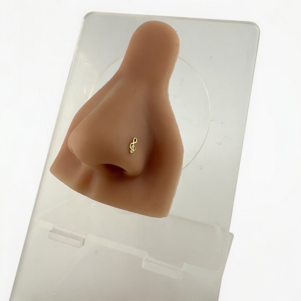 Music Note Nose Piercing 14K