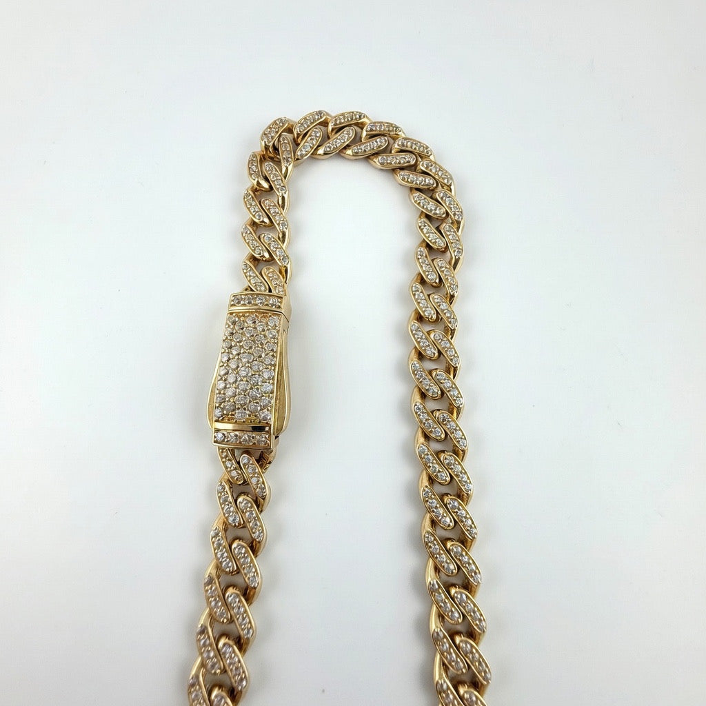 Monaco CZ Stone 6.8mm 20' Solid 14K