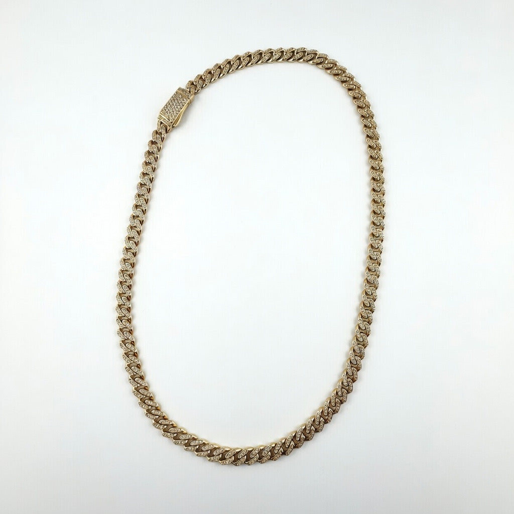 Monaco CZ Stone 6.8mm 20' Solid 14K