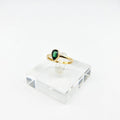 Green Tear Drop CZ Ring 14K Size 7