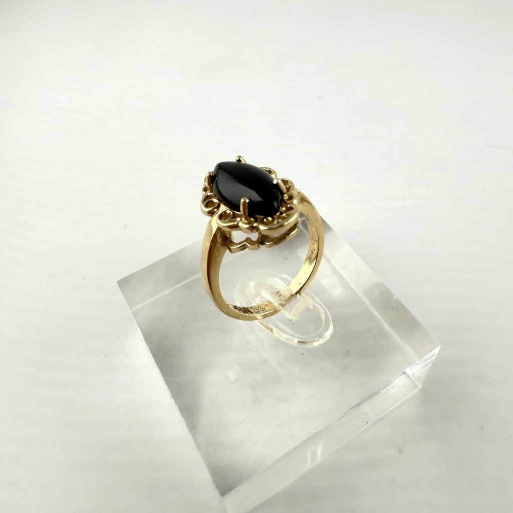 Black CZ Stone 14K