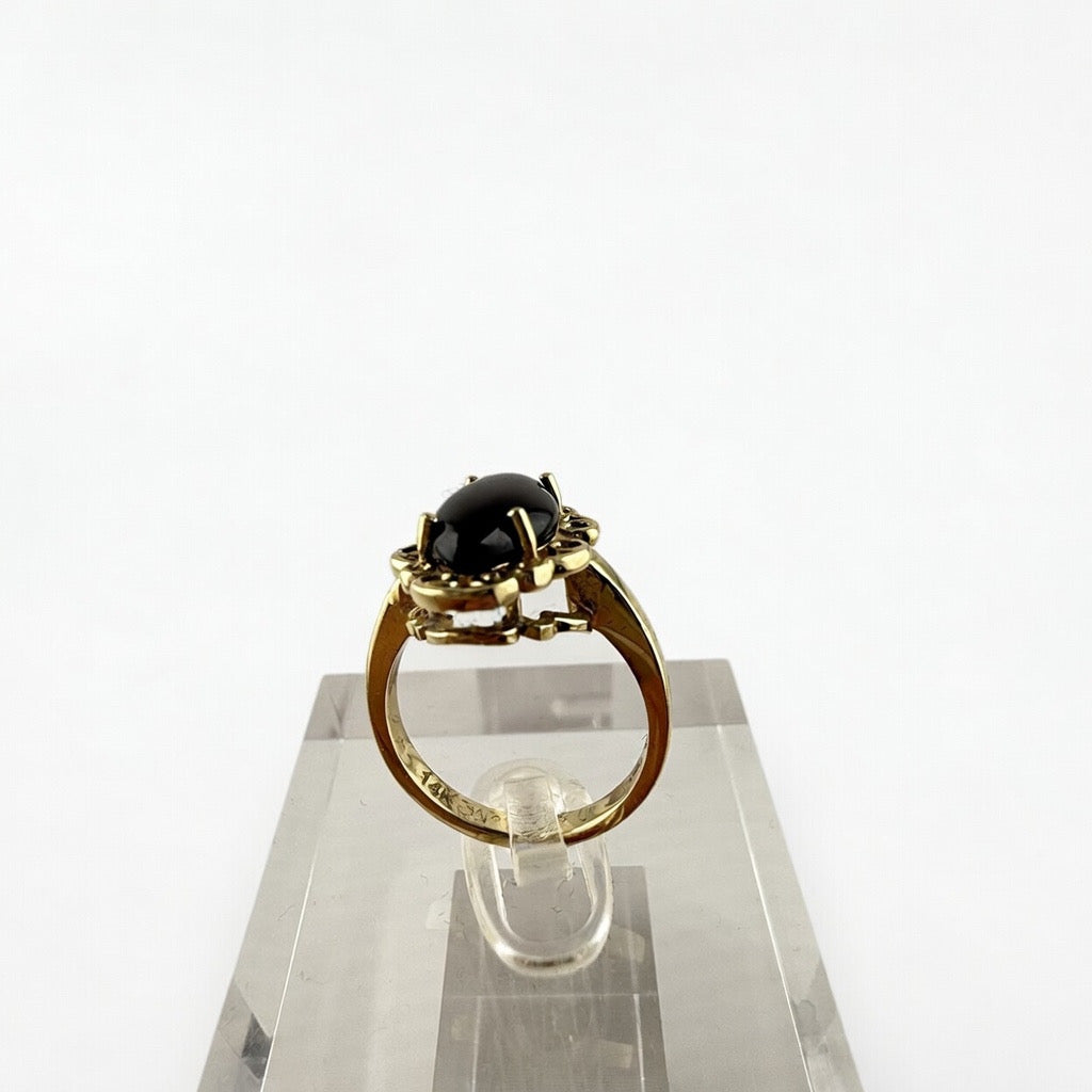 Black CZ Stone 14K