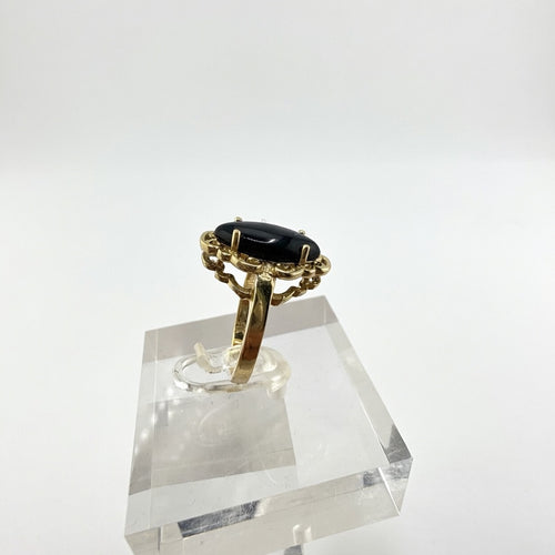 Black CZ Stone 14K