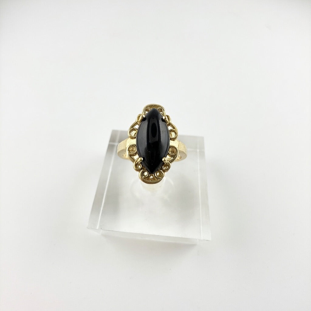 Black CZ Stone 14K