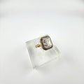 Clear Square CZ Ring 14K Size 7