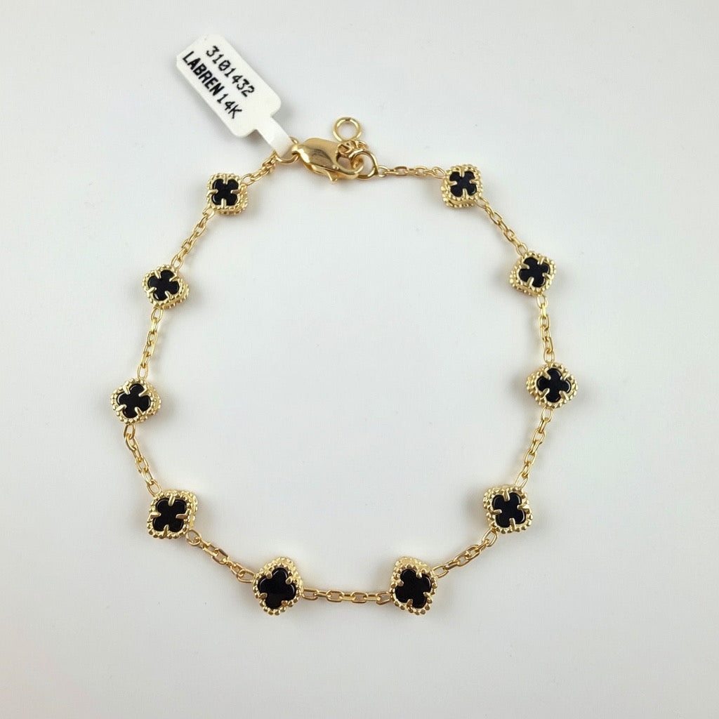 Small Black Clover Bracelet 7.5'