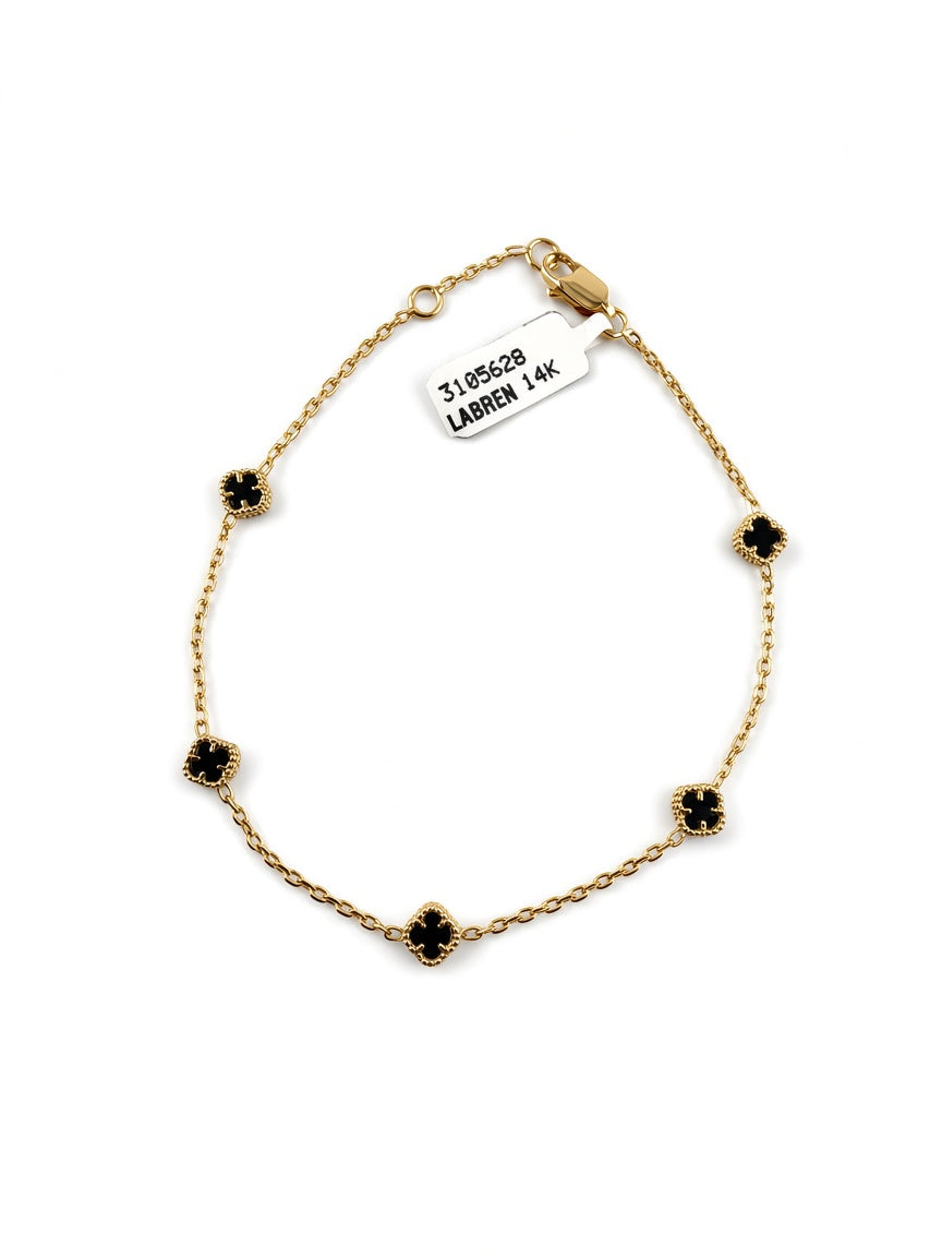 Small Black Clover Bracelet 8'
