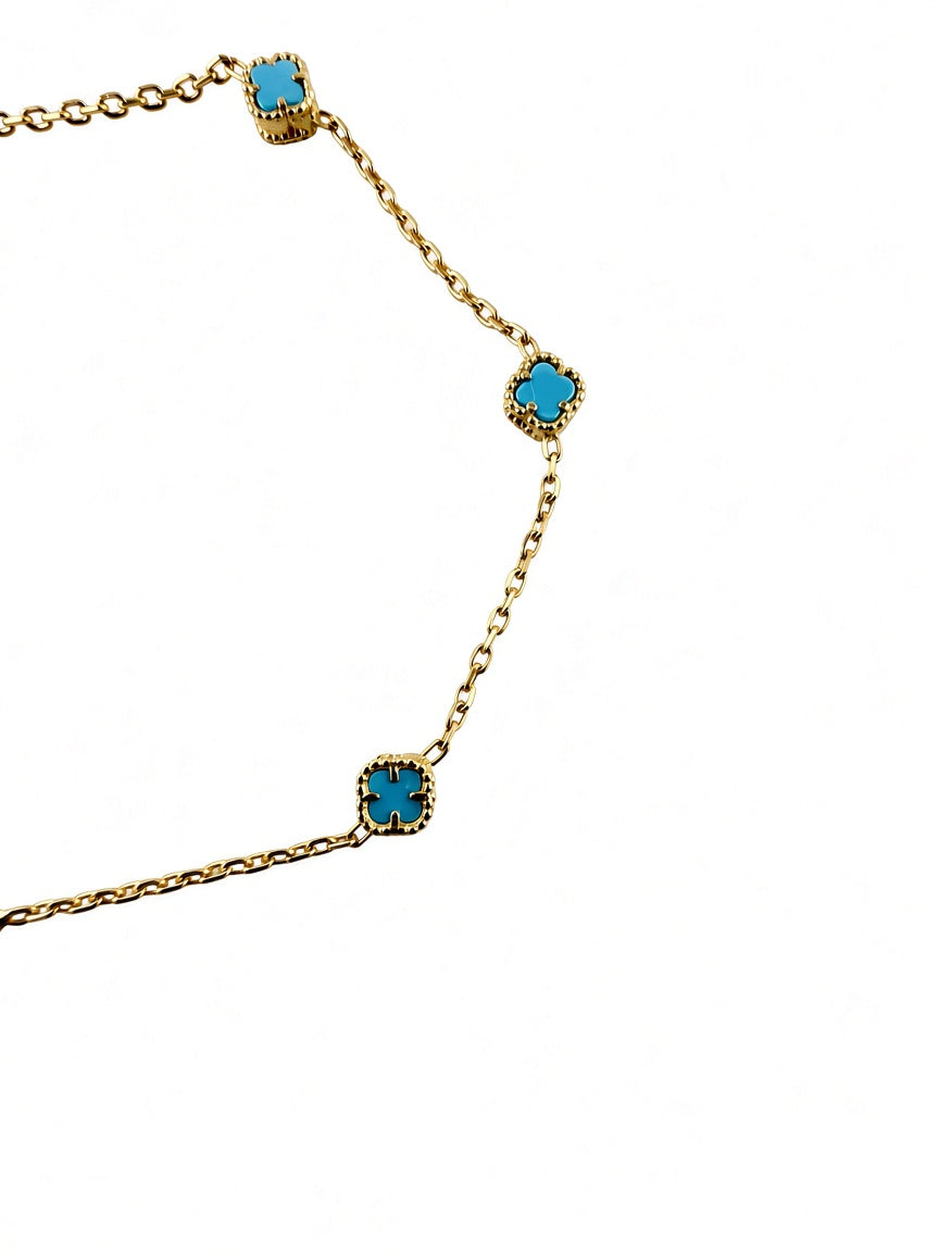 Blue Clover Bracelet 8'