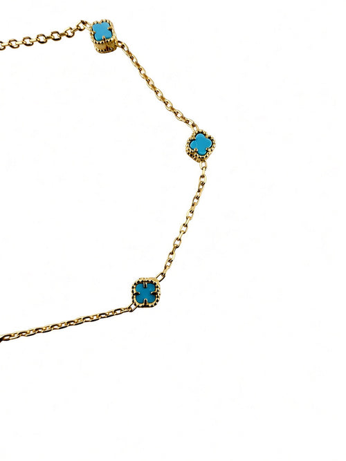 Blue Clover Bracelet 8'