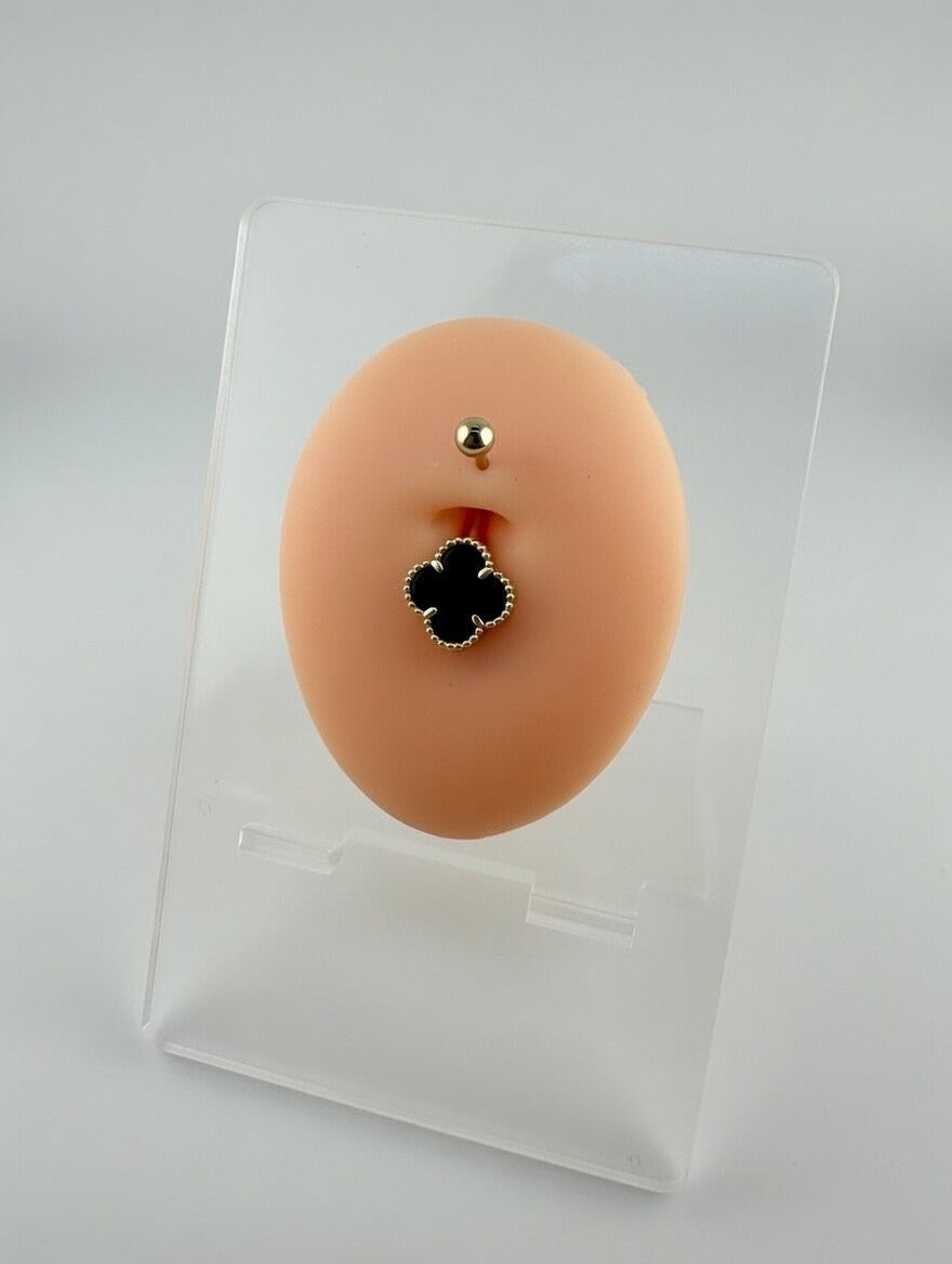 Clover belly button piercing