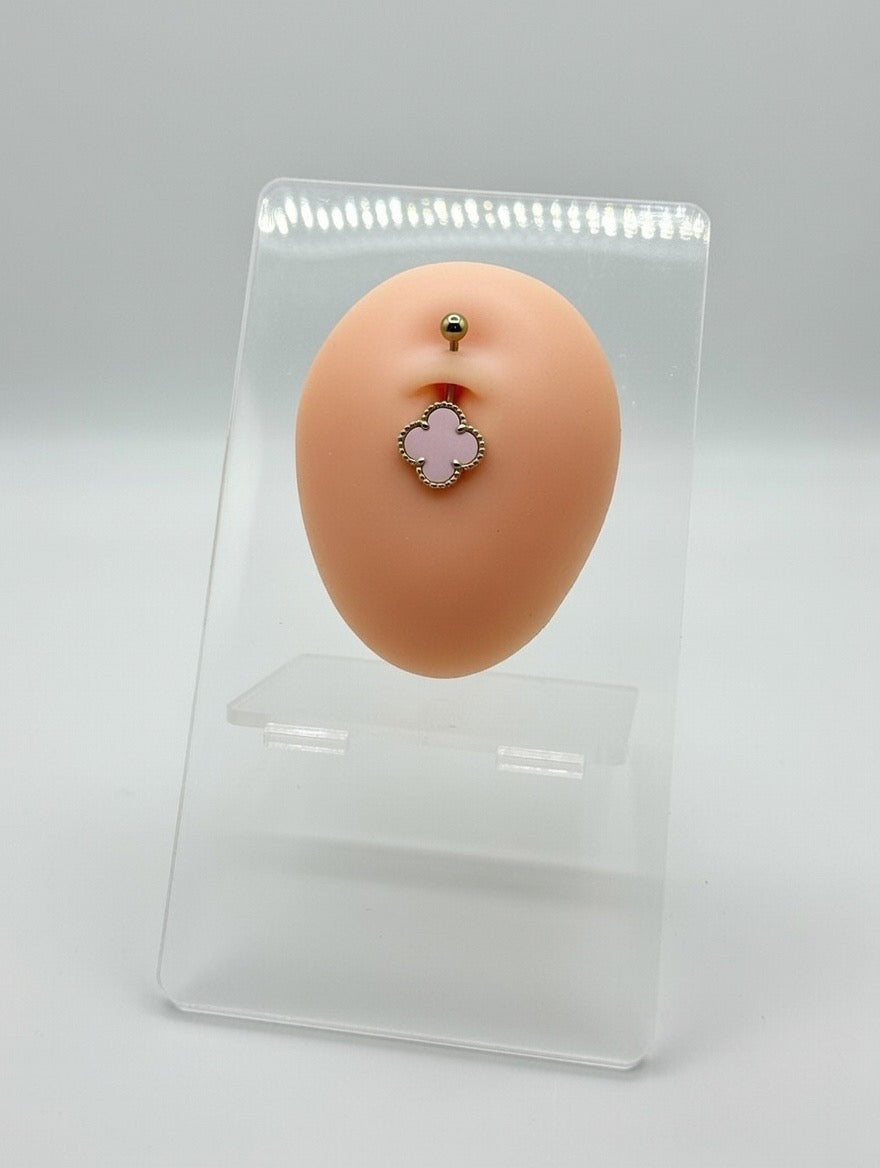 Clover belly button piercing