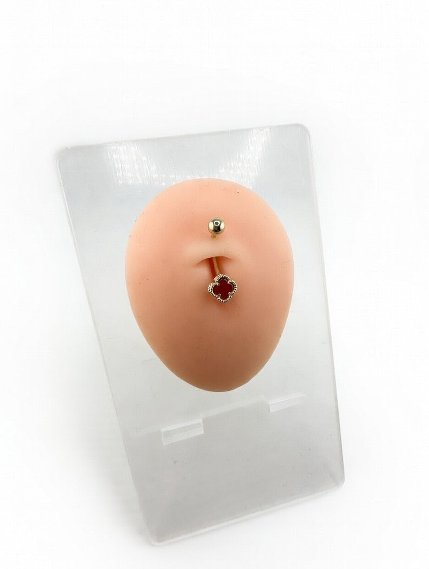 Clover belly button piercing