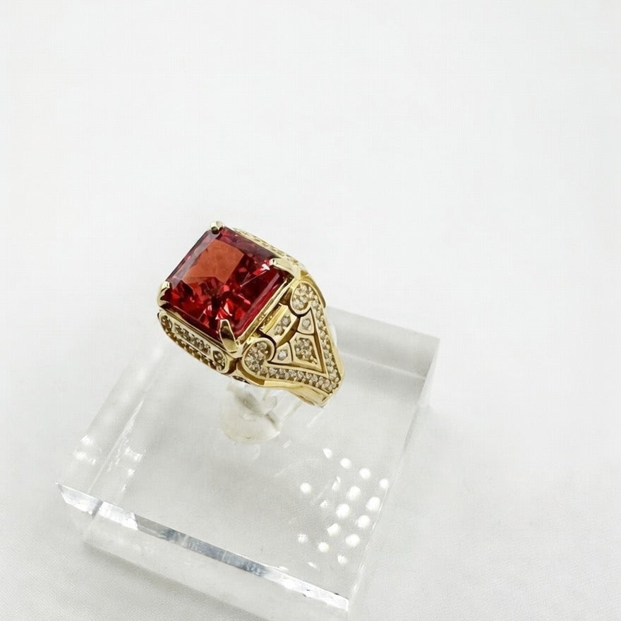 Red ruby mens ring size 8.5