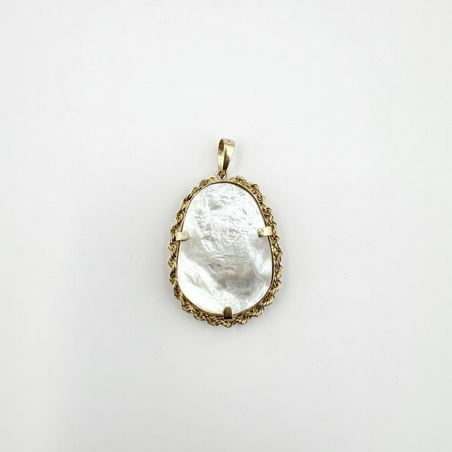 Opal Buddha Solid Rope Bezel 14K Gold