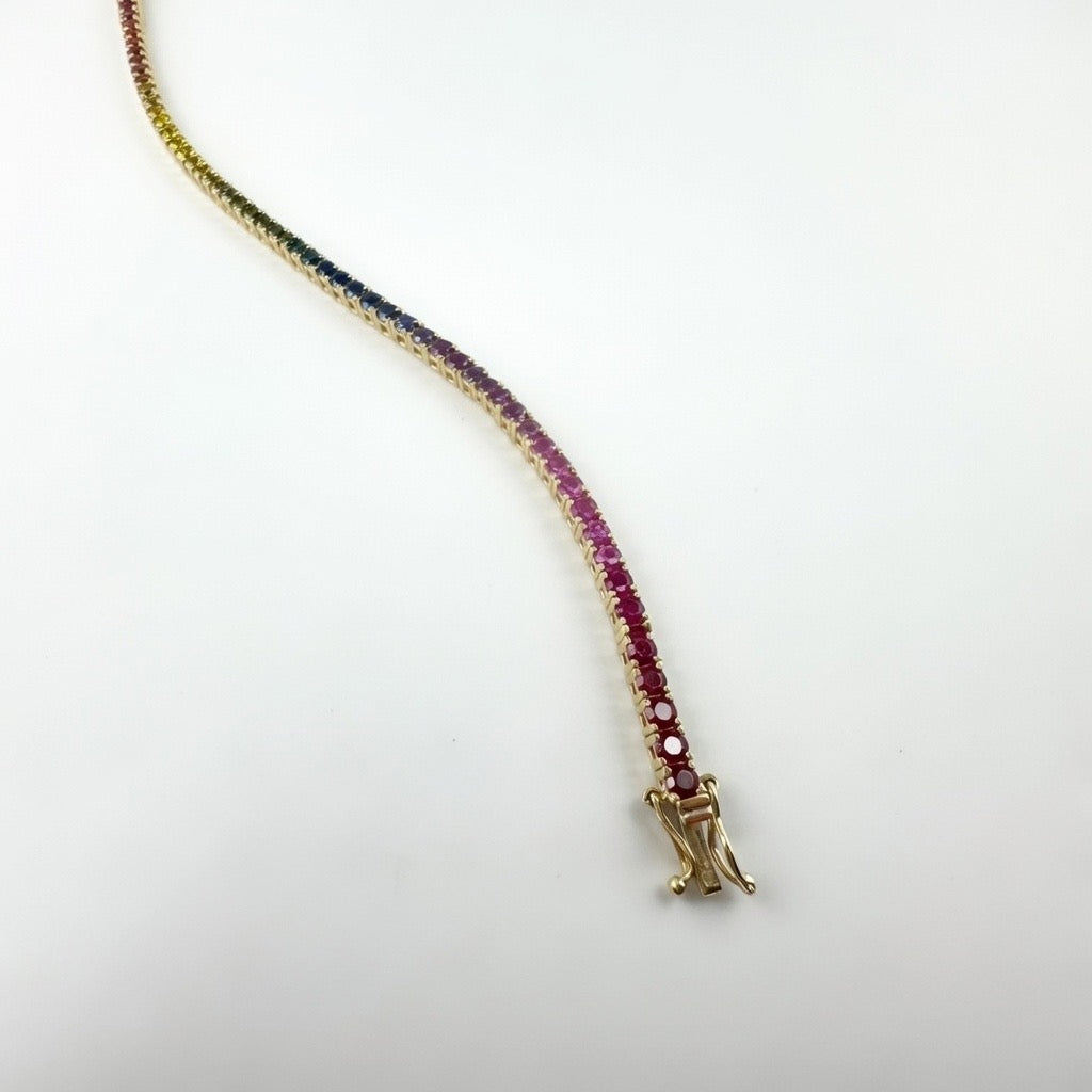 Rainbow 3mm Tennis Bracelet 7.5'