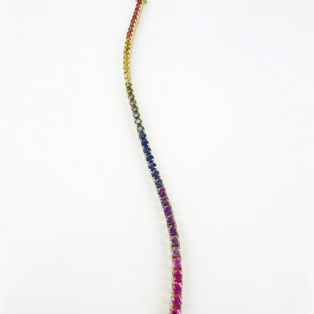 Rainbow 3mm Tennis Bracelet 7.5'