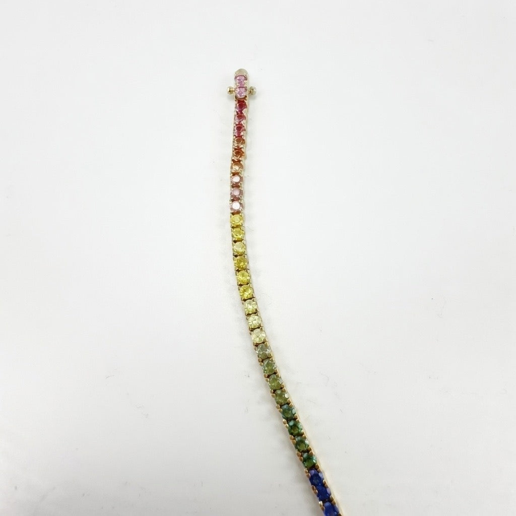 Rainbow 3mm Tennis Bracelet 7.5'