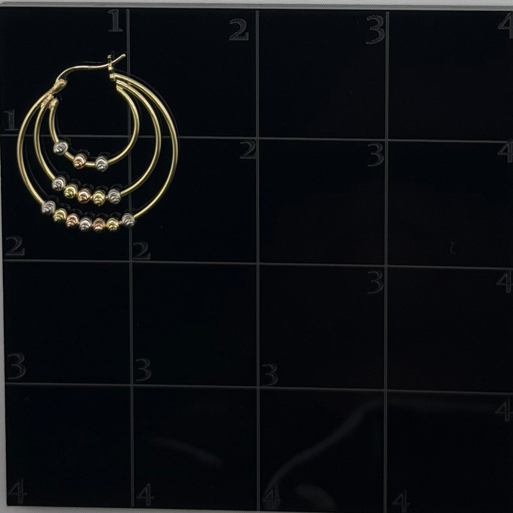 Tri Gold Hoop Earrings