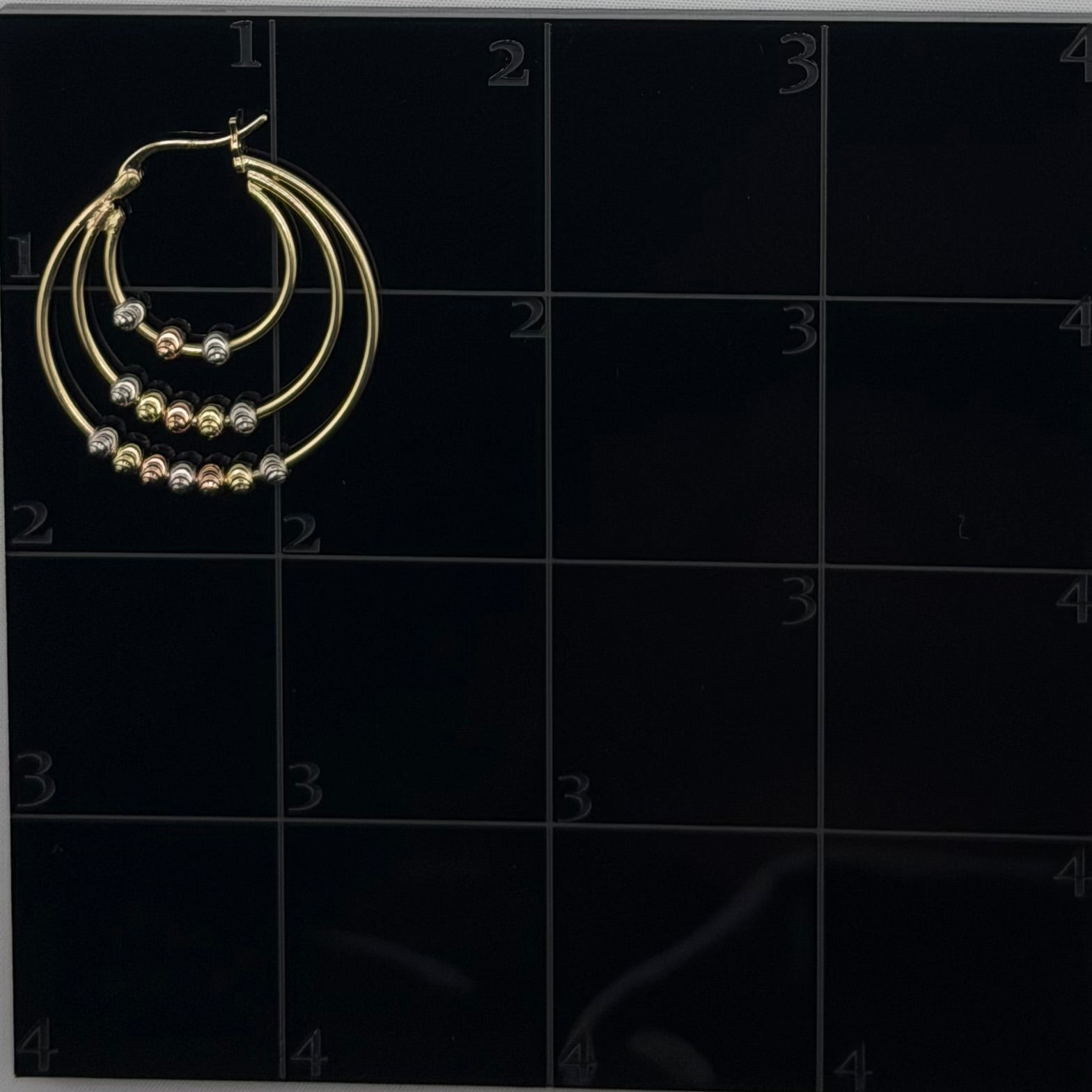 Tri Gold Hoop Earrings