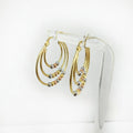 Tri Gold Hoop Earrings