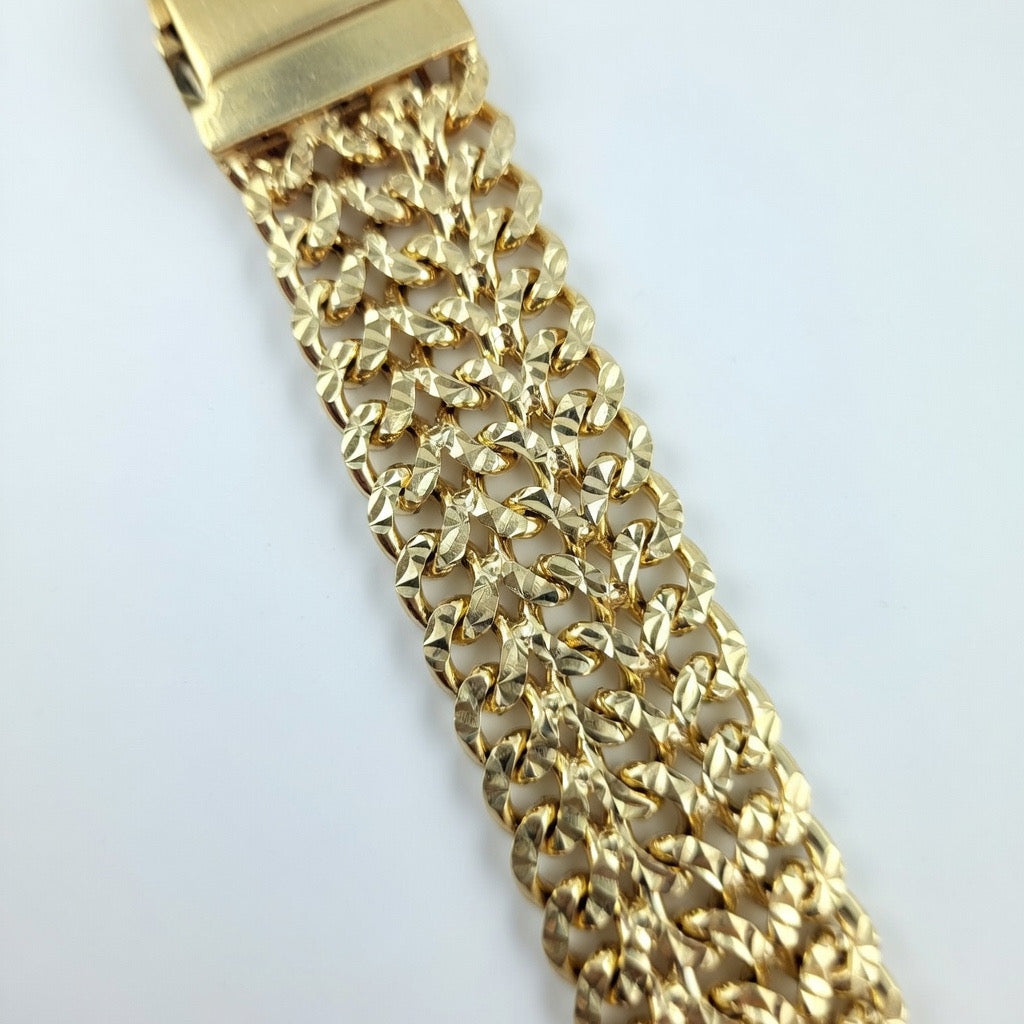 Stacked 3 Curb Bracelet 14mm 6.5'