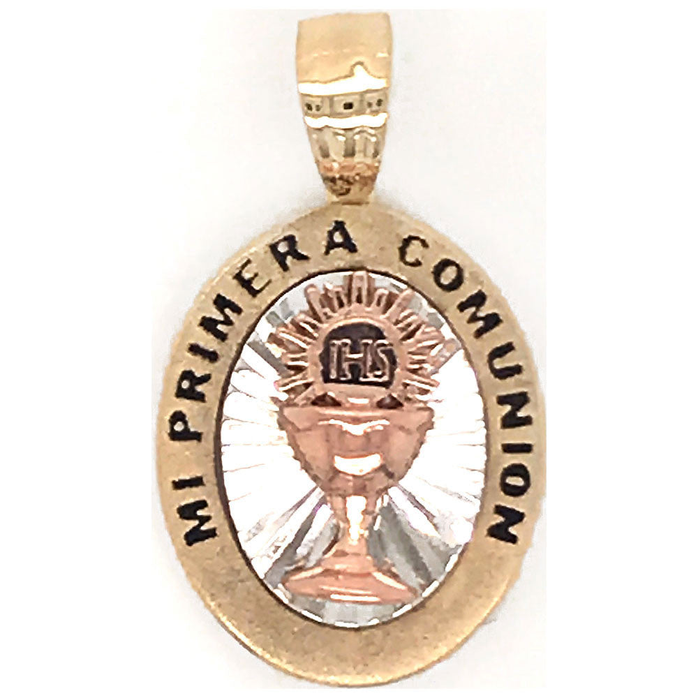 Mi Primera Communion Pendant Tricolor Gold 14K