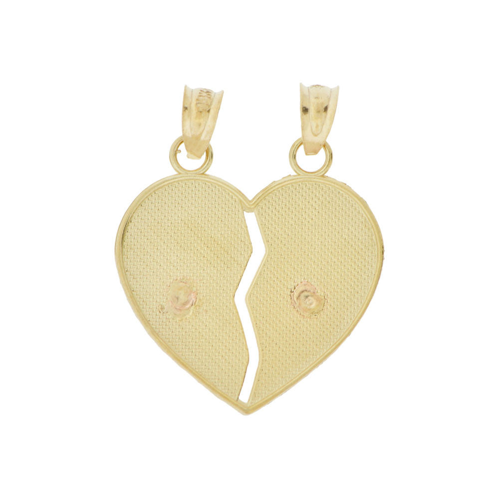 Sharing Heart Rose Pendant Tricolor Gold 14k
