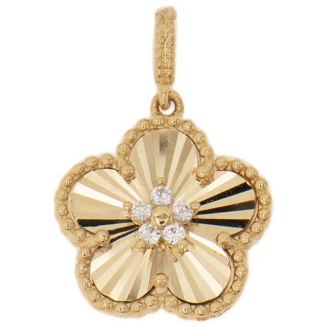 Flower design Crystal Cut Cz White