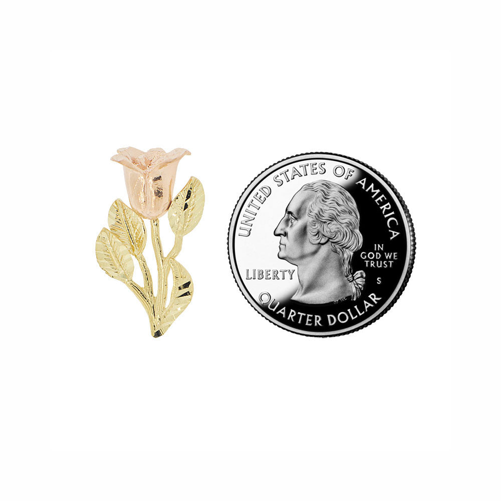 Rose Flower Pendant Yellow and Rose Gold 14k