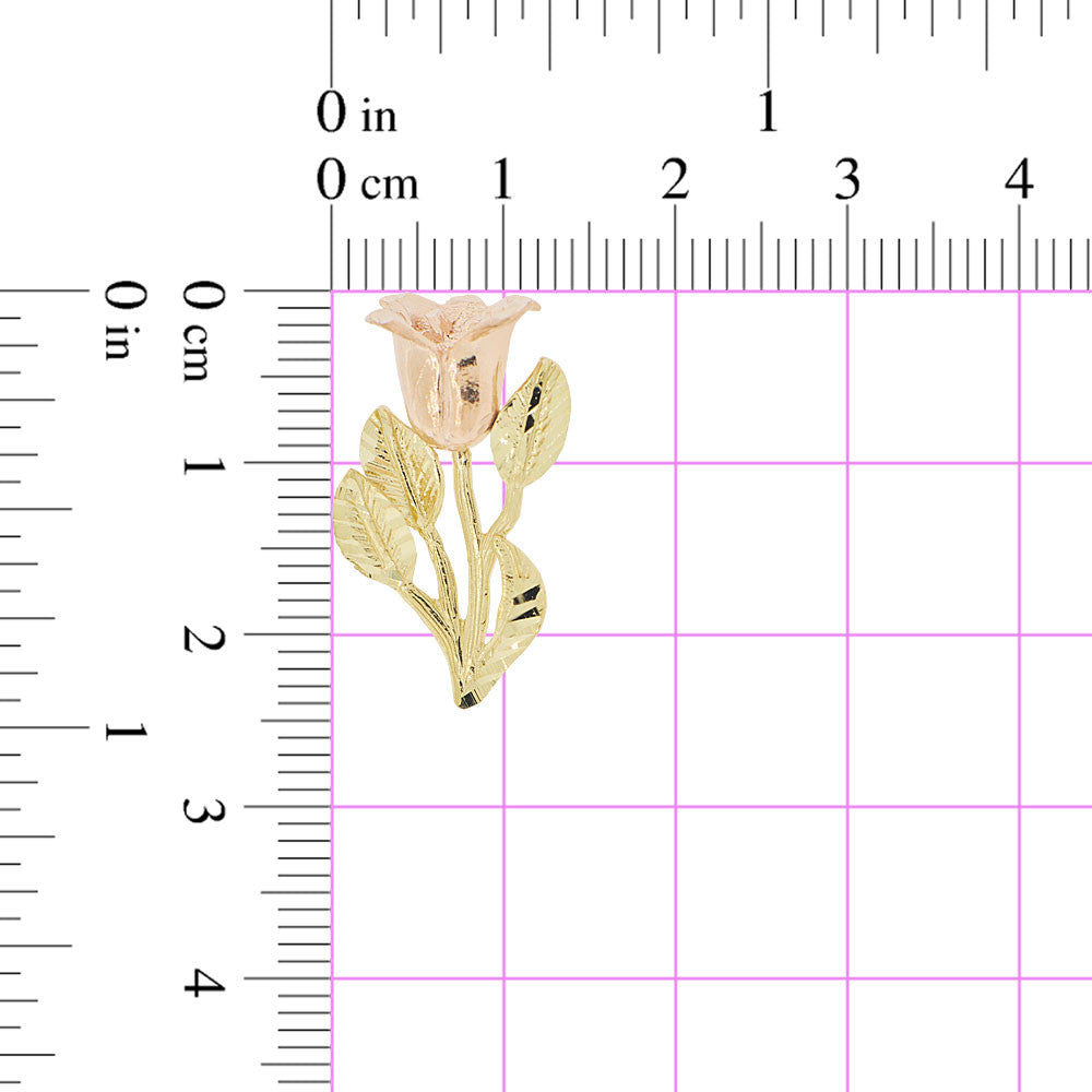 Rose Flower Pendant Yellow and Rose Gold 14k