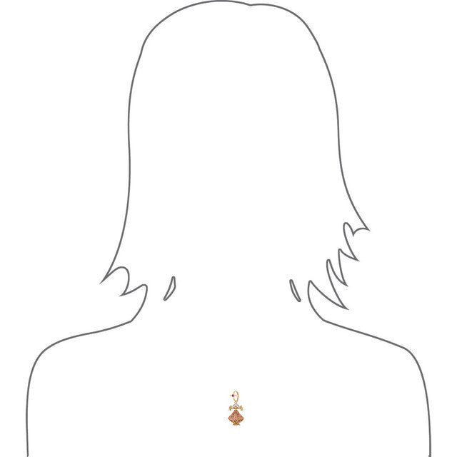 Mini San Judas Jude Figure Pendant Mixed Color CZ 7.5mm Yellow Gold 14k