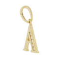 Initial Capital Letter A Pendant CZ 11mm Yellow Gold 14k