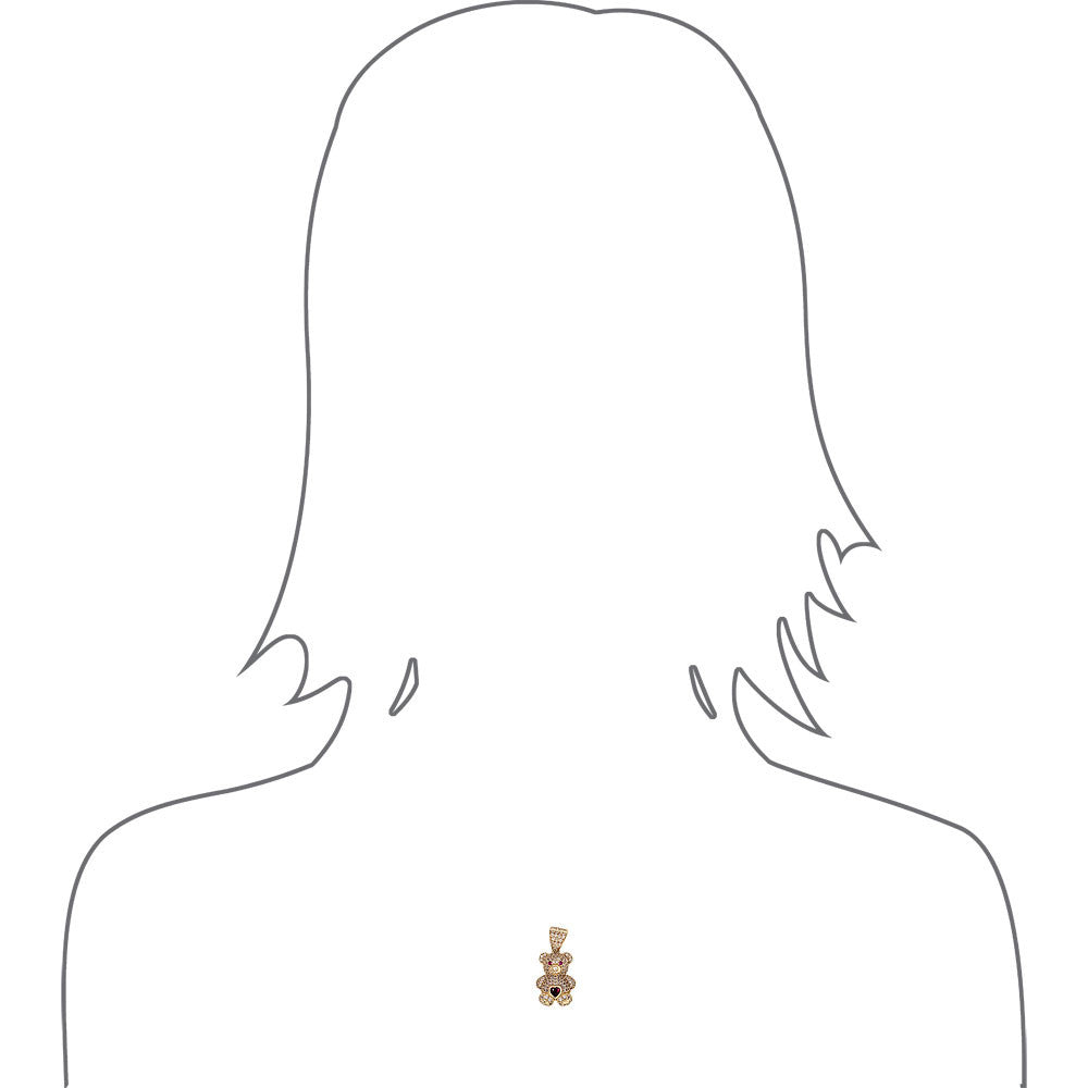 14K Gold Teddy Bear Pendent