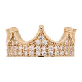 Tiara Crown Ring Cubic Zirconia Yellow Gold 14k