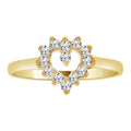 Small Heart Ring Cubic Zirconia Yellow Gold 14k