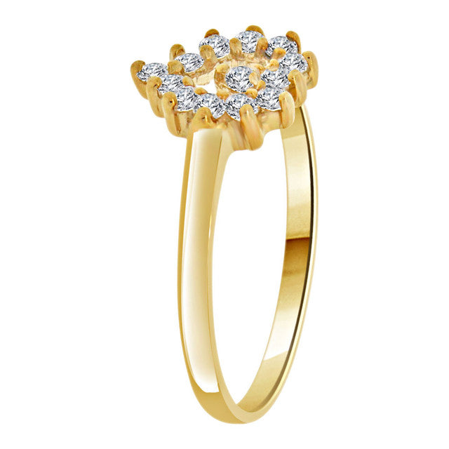 Small Heart Ring Cubic Zirconia Yellow Gold 14k