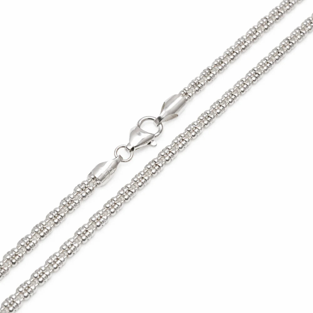 925 Sterling Silver Ice Link 4 Sided Diamond Cut 3.6mm Chain or Bracelet