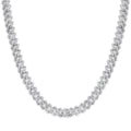 Rhodium Plated 925 Sterling Silver 5.5mm CZ Encrusted Monaco Chain or Bracelet