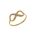 Infinity Ring Cubic Zirconia Yellow Gold 14k