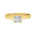 Solitaire Lady Engagement Ring Princess Cut Cubic Zirconia Yellow Gold 14k