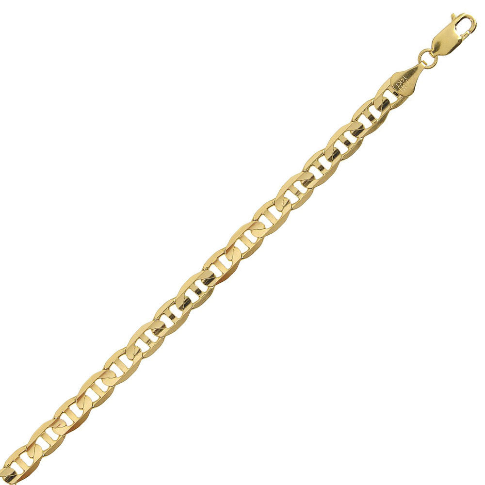 Mariner Link Chain 3mm Width Solid Yellow 14k