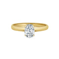 olitaire Lady Engagement Ring Oval Shape Cubic Zirconia Yellow Gold 14k