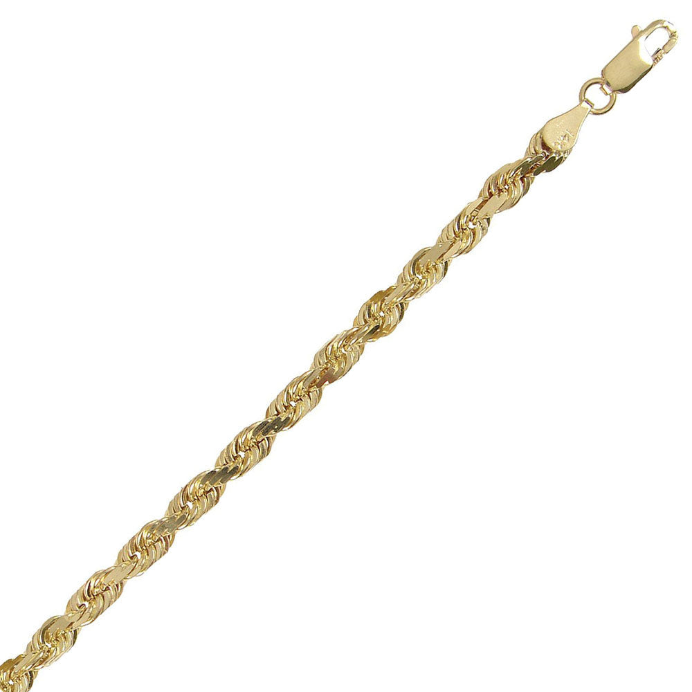 ROPE HOLLOW Yellow Gold Chains 14k 6mm